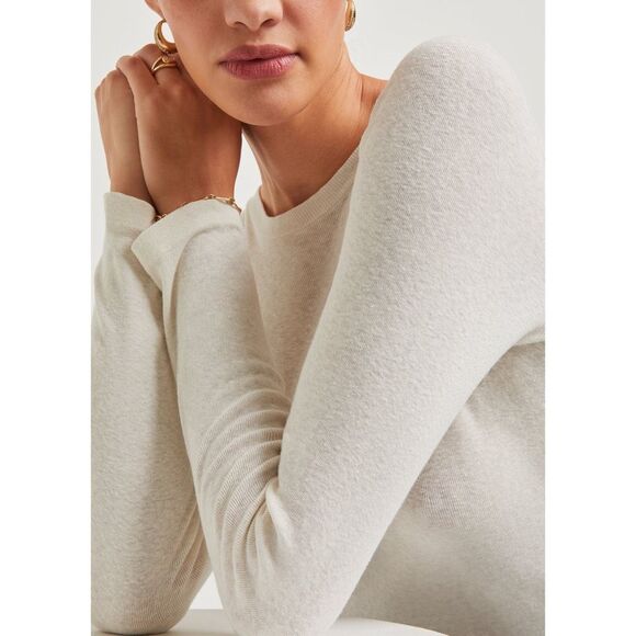 Re/Done '90s Baby Long-Sleeve in Vintage White Size M - Picture 3 of 12